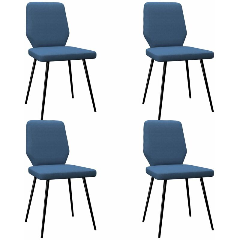 

vidaXL Sillas de Comedor Tela 4 Unidades Azul - Azul