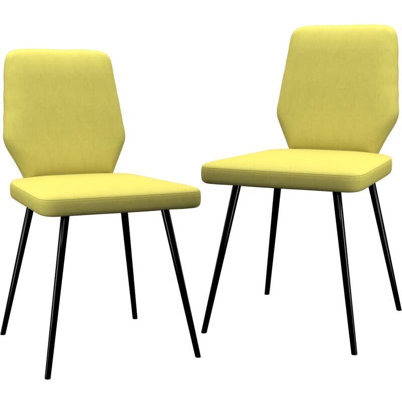 

vidaXL Sillas de Comedor Tela 2 Unidades Amarillo Lima - Amarillo