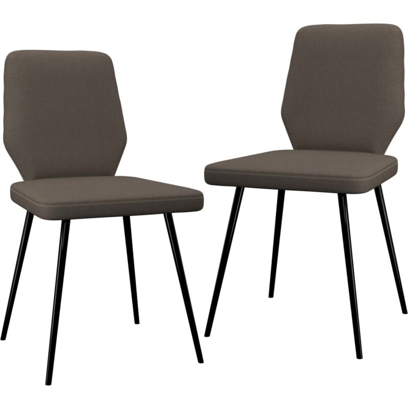 

vidaXL Sillas de Comedor Tela 2 Unidades Gris Topo - Gris Topo