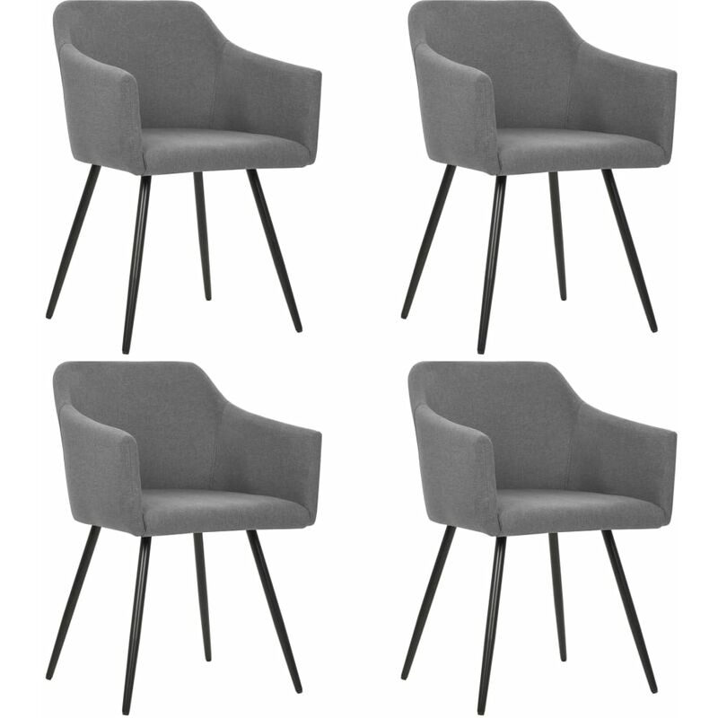 

Sillas de comedor 4 unidades de tela gris claro