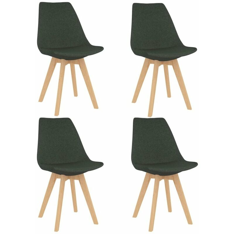 

Happyshopping - Sillas de comedor 4 unidades de tela gris oscura