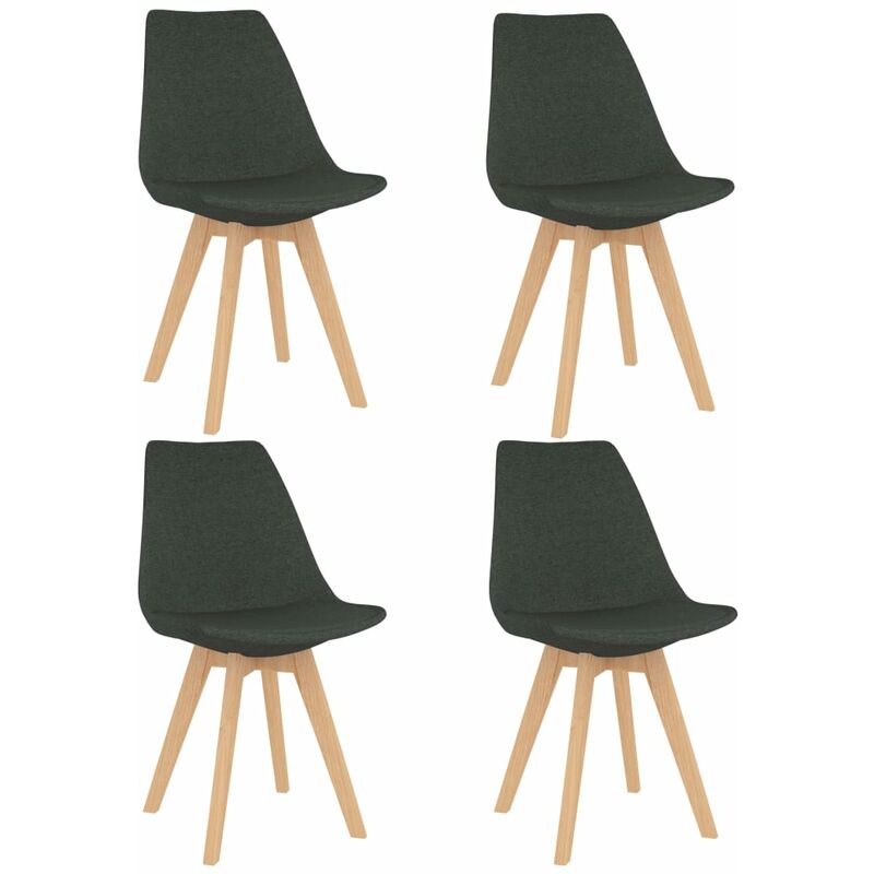 

Sillas de comedor 4 unidades de tela gris oscura