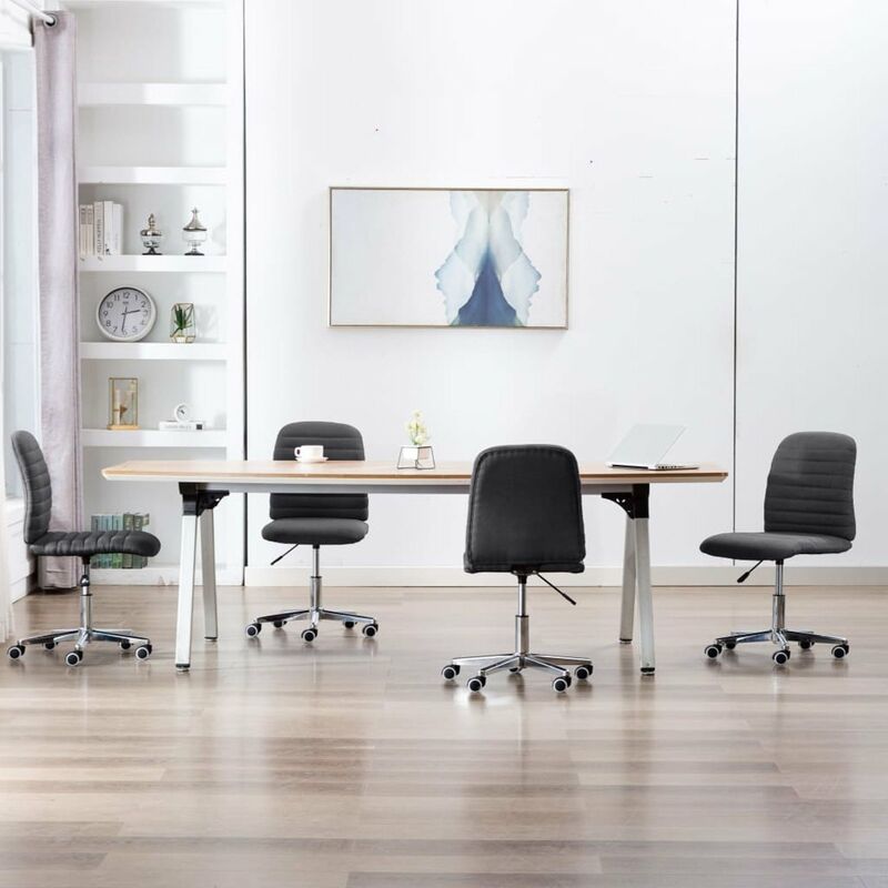 

Happyshopping - Sillas de comedor 4 unidades de tela gris oscuro