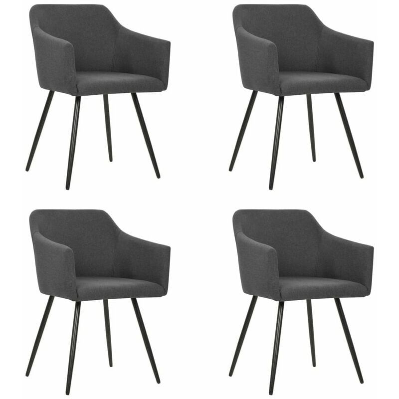 

Sillas de comedor 4 unidades de tela gris oscuro