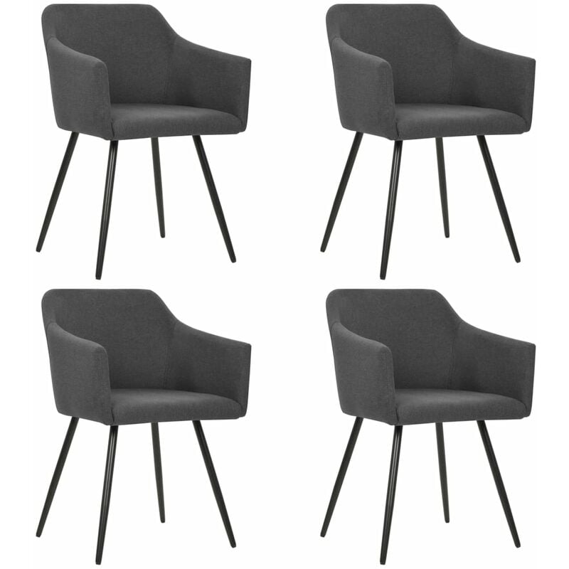 

Sillas de comedor 4 unidades de tela gris oscuro