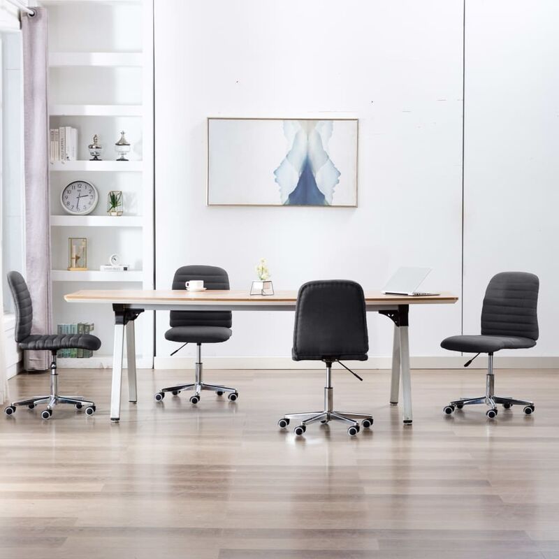 

Sillas de comedor 4 unidades de tela gris oscuro
