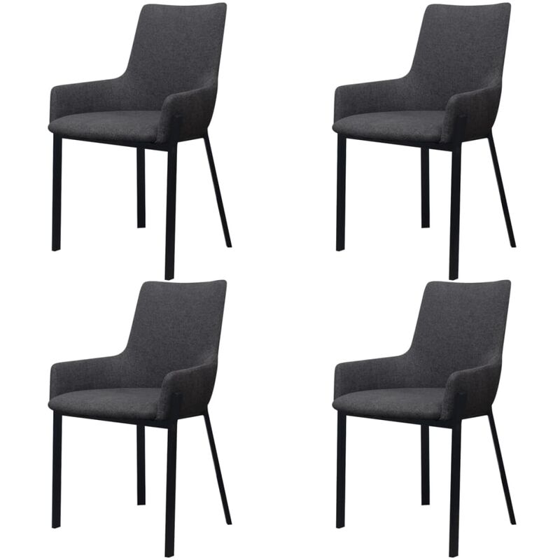 

Sillas de comedor 4 unidades de tela gris oscuro - Gris