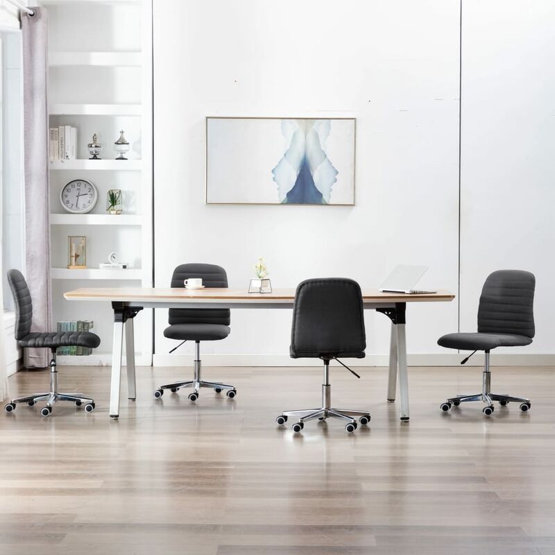 

Sillas de comedor 4 unidades de tela gris oscuro - Gris