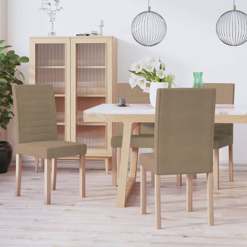 

Sillas de comedor 4 unidades de tela gris taupé