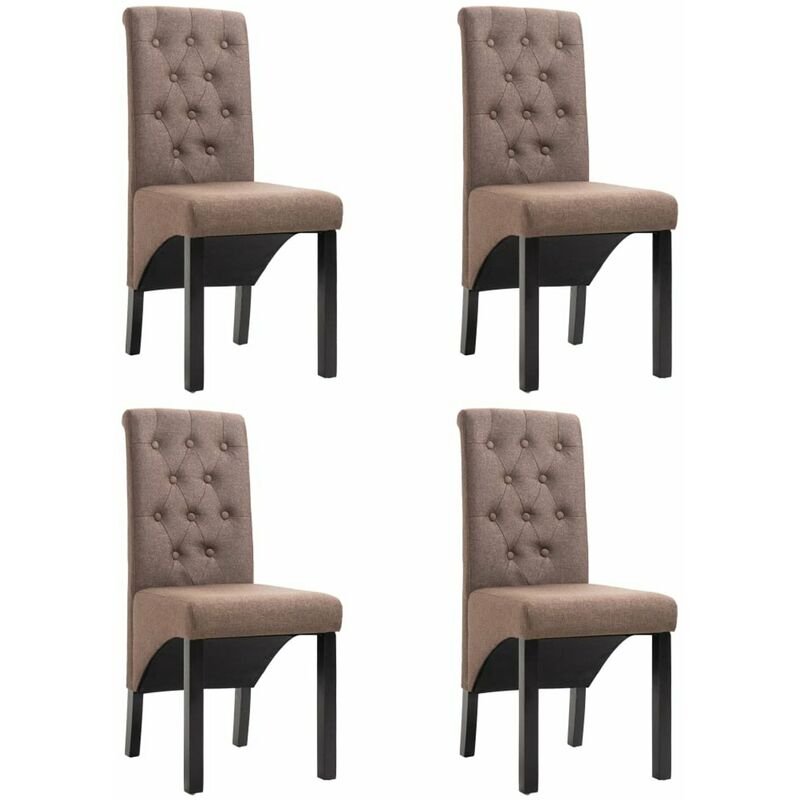 

Happyshopping - Sillas de comedor 4 unidades de tela marron