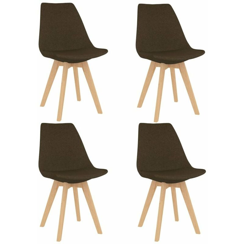 

Sillas de comedor 4 unidades de tela marron