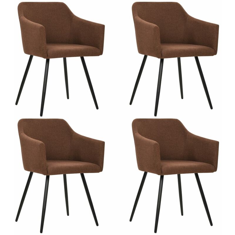 

Sillas de comedor 4 unidades de tela marrón
