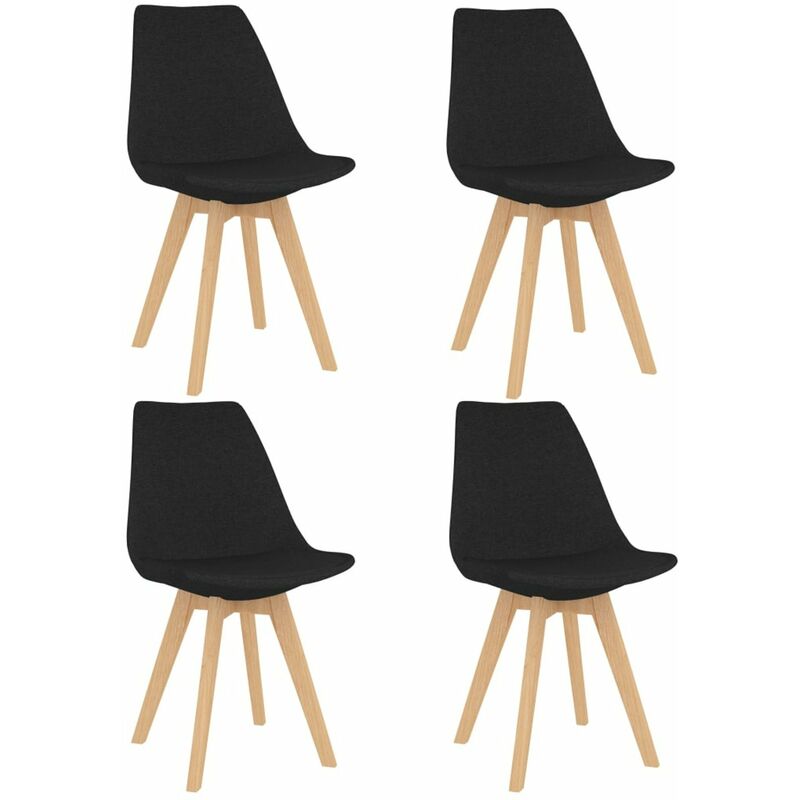 

Sillas de comedor 4 unidades de tela negra