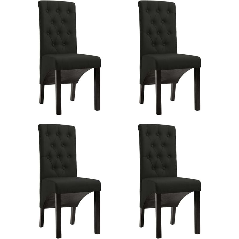 

Sillas de comedor 4 unidades de tela negra