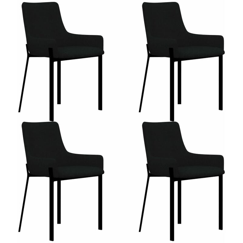

Sillas de comedor 4 unidades de tela negra