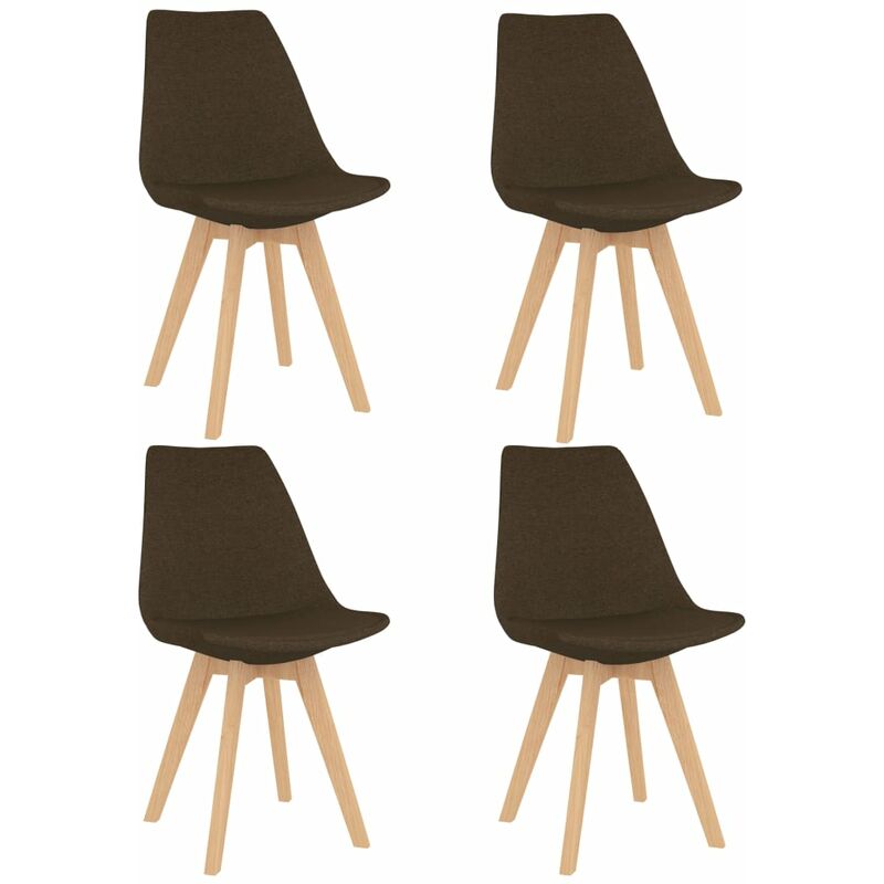 

vidaXL Sillas de Comedor de Tela 4 Unidades Marrón - Marrón