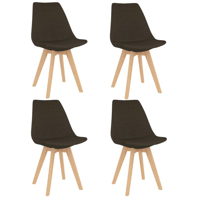 

vidaXL Sillas de Comedor de Tela 4 Unidades Marrón Oscuro - Marrón