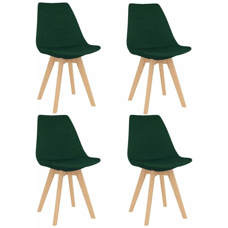 

vidaXL Sillas de Comedor de Tela 4 Unidades Verde Oscuro - Verde