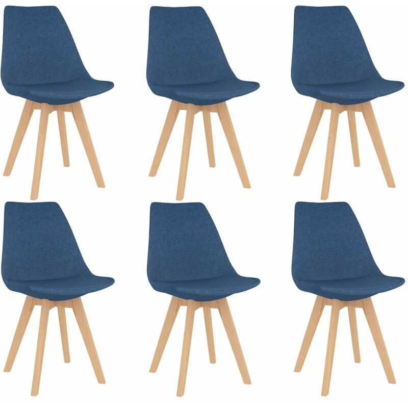 

Sillas de Comedor de Tela 6 Unidades Azul - Azul - Vidaxl