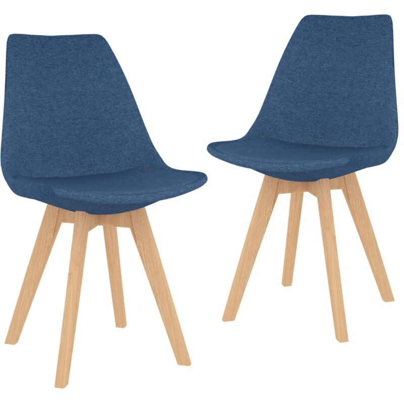 

vidaXL Sillas de Comedor de Tela 2 Unidades Azul - Azul