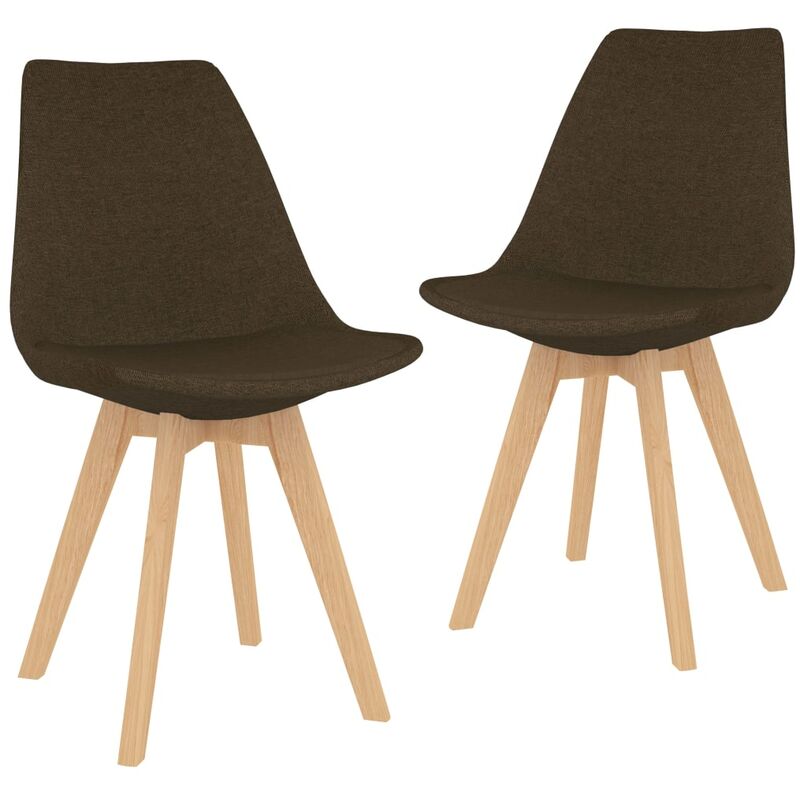 

vidaXL Sillas de Comedor de Tela 2 Unidades Marrón - Marrón