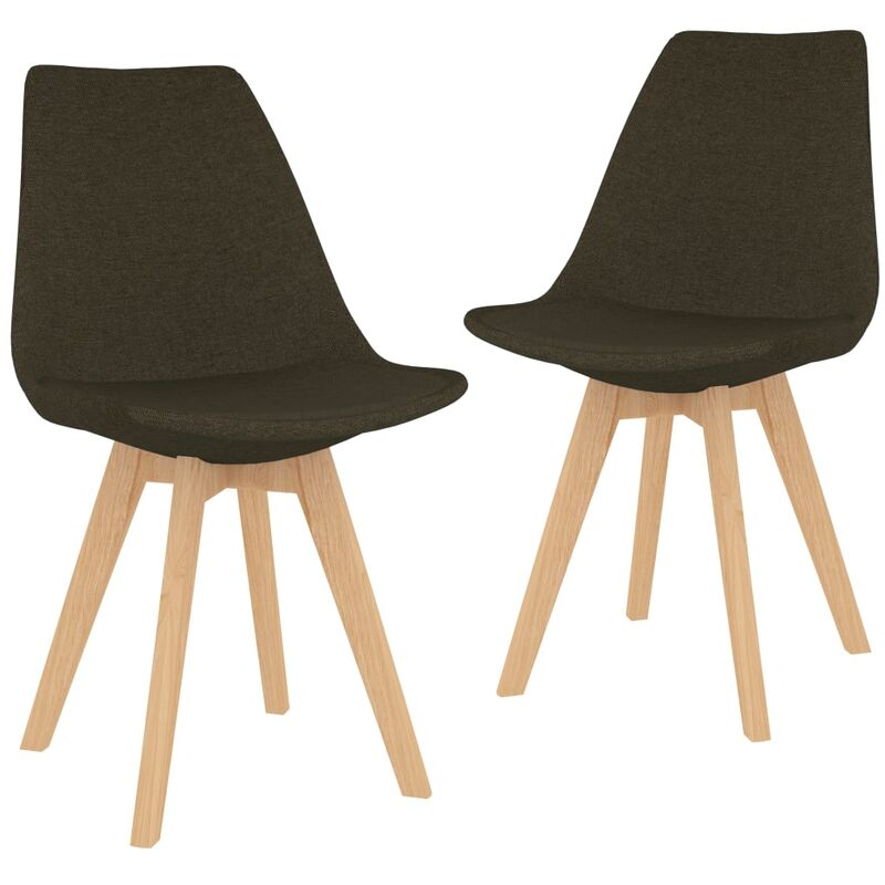 

vidaXL Sillas de Comedor de Tela 2 Unidades Marrón Oscuro - Marrón