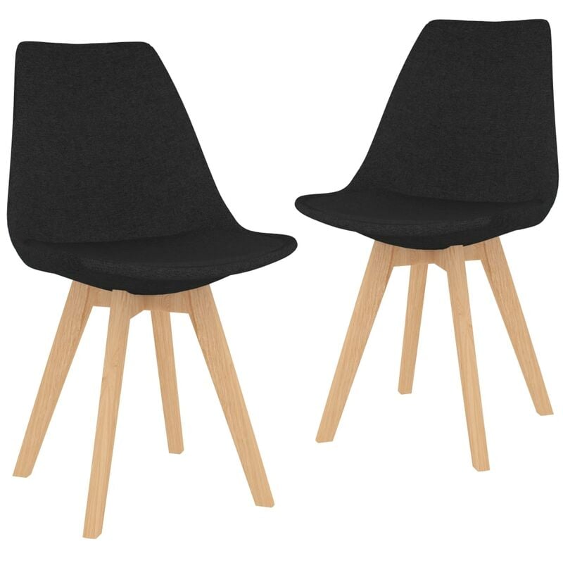 

vidaXL Sillas de Comedor de Tela 2 Unidades Negra - Negro