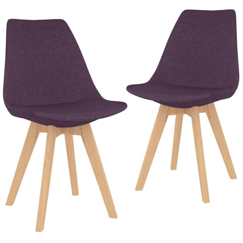 

vidaXL Sillas de Comedor de Tela 2 Unidades Moradas - Púrpura