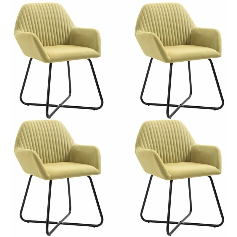 

Happyshopping - Sillas de comedor 4 unidades de tela verde