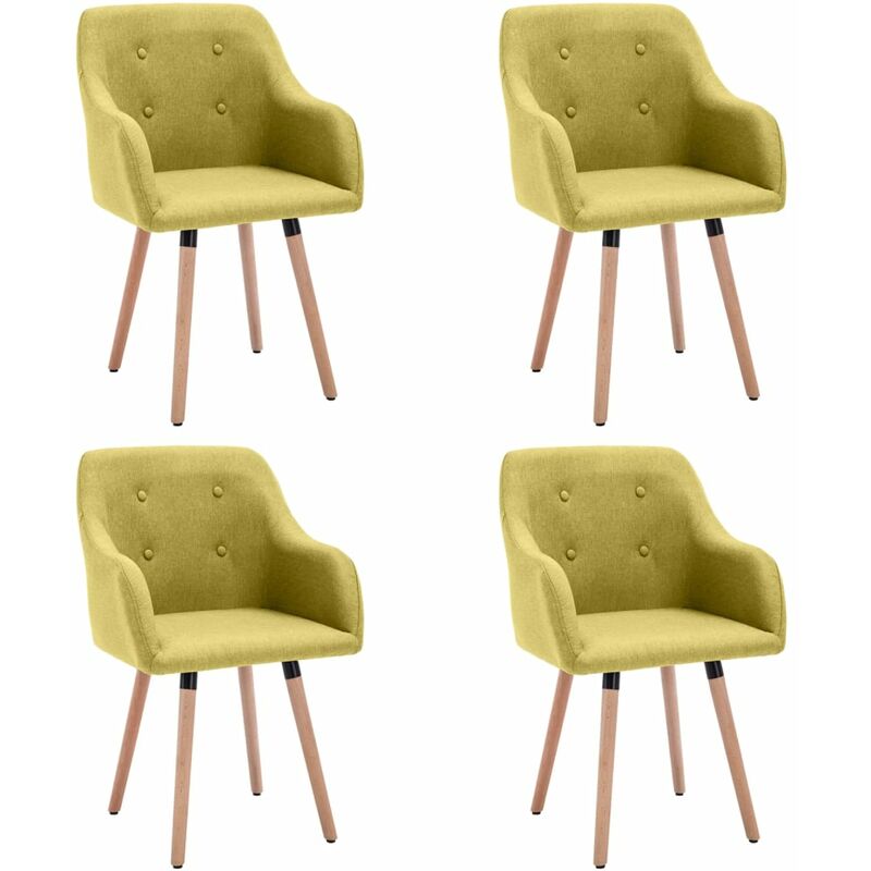 

Sillas de comedor 4 unidades de tela verde