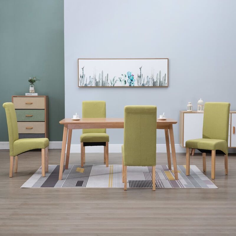 

Sillas de comedor 4 unidades de tela verde - Verde