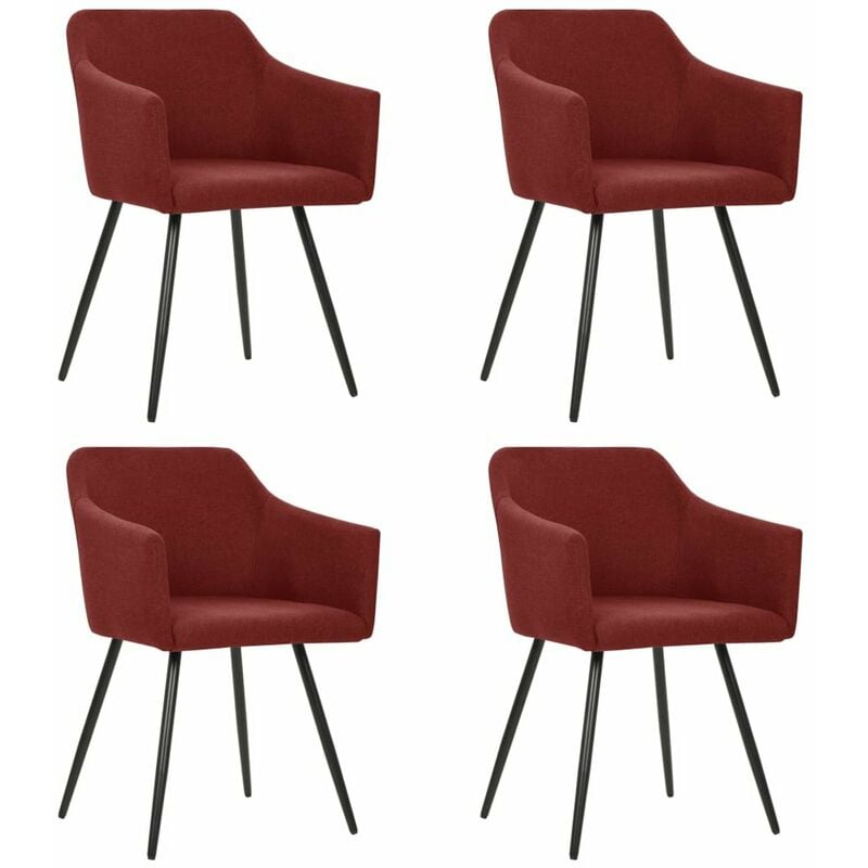 

Sillas de comedor 4 unidades de tela vino tinto