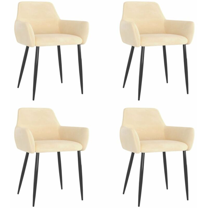 

Sillas de comedor 4 unidades de terciopelo crema