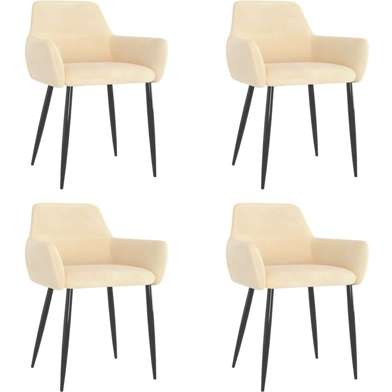 

Sillas de comedor 4 unidades de terciopelo crema