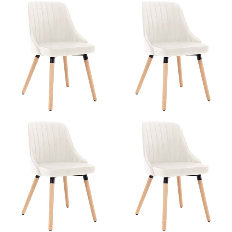 

Sillas de comedor 4 unidades de terciopelo crema