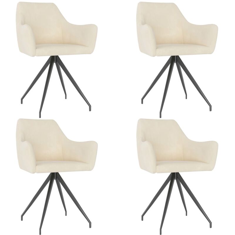 

Sillas de comedor 4 unidades de terciopelo crema