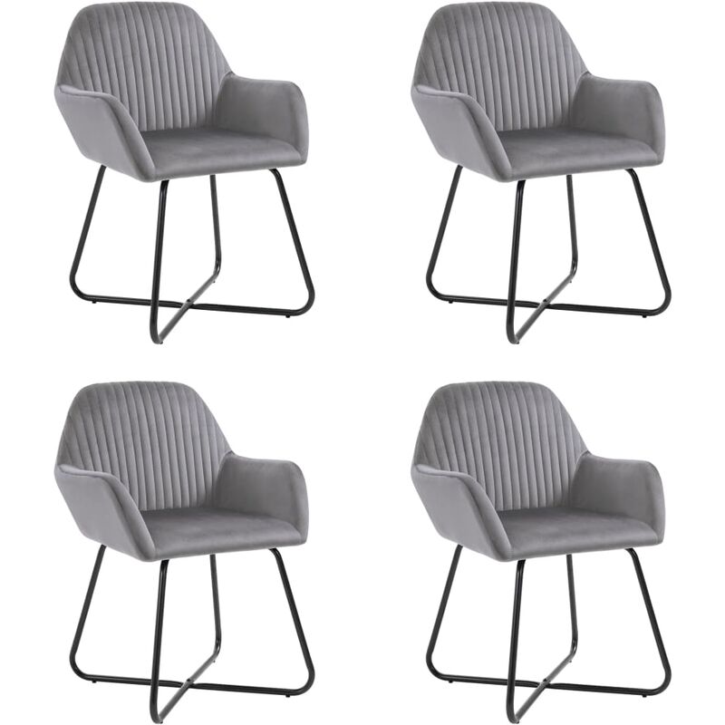 

Sillas de comedor 4 unidades de terciopelo gris