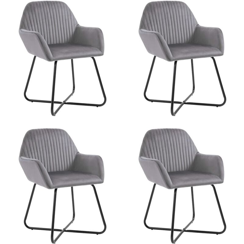 

Sillas de comedor 4 unidades de terciopelo gris - Gris