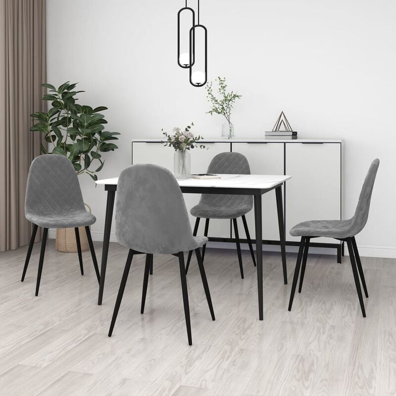 

Sillas de comedor 4 unidades de terciopelo gris claro