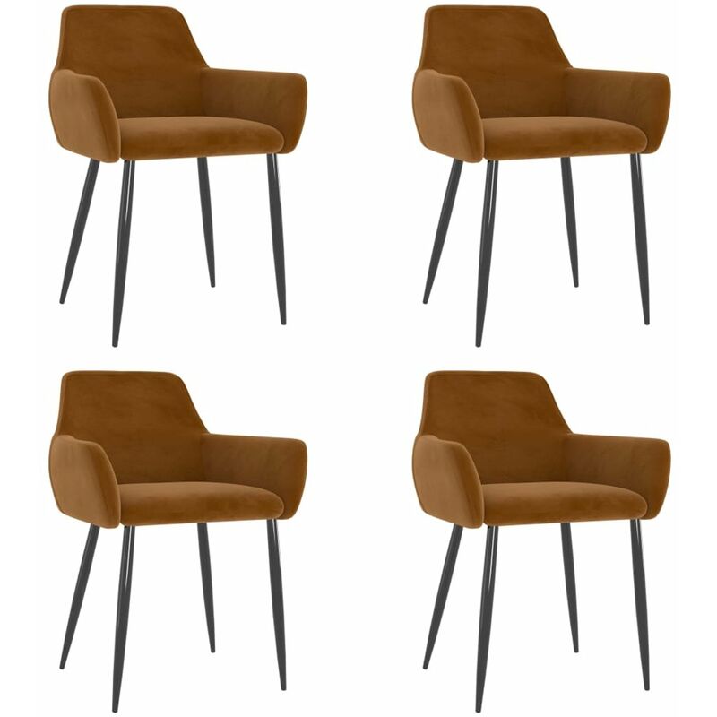 

Sillas de comedor 4 unidades de terciopelo marron