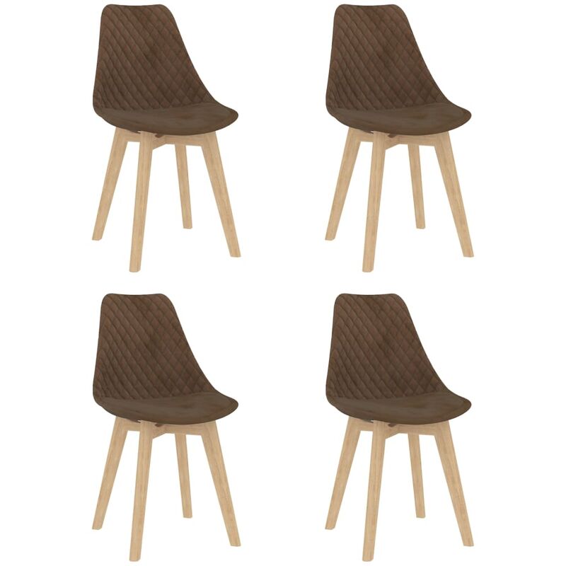 

Sillas de comedor 4 unidades de terciopelo marrón