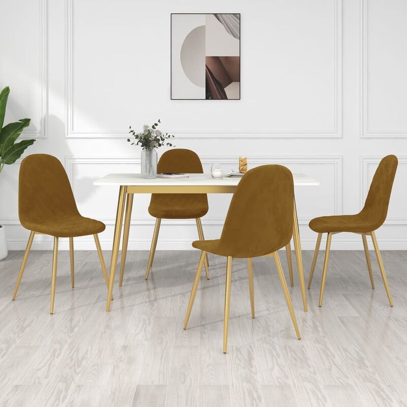 

Sillas de comedor 4 unidades de terciopelo marrón