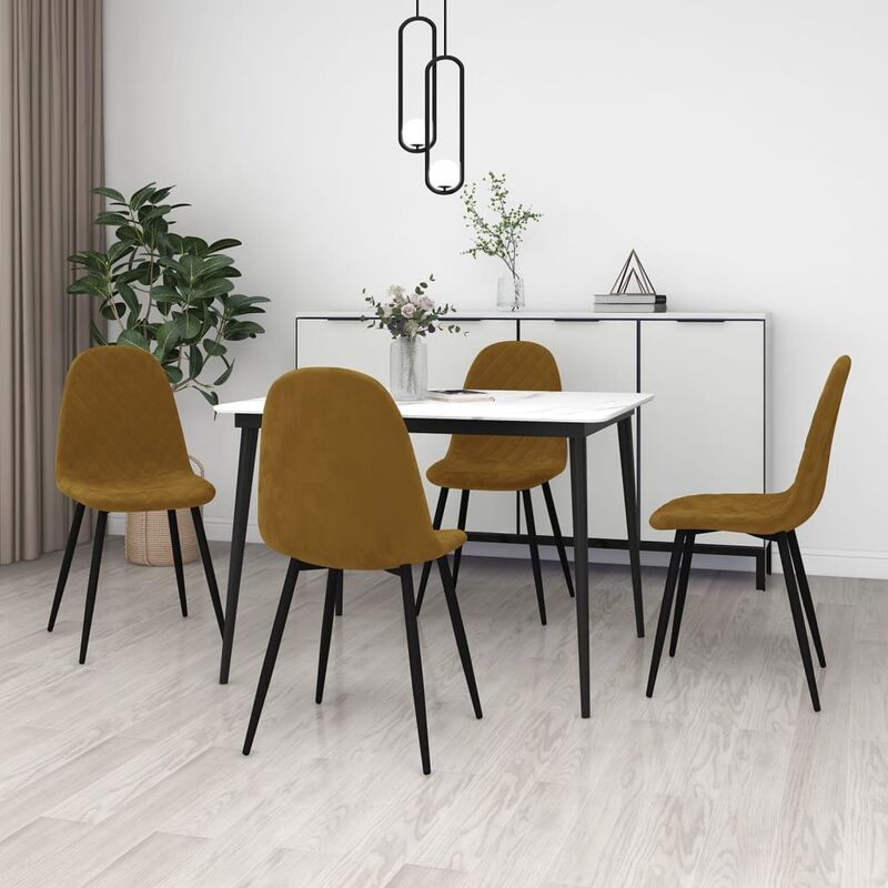 

Sillas de comedor 4 unidades de terciopelo marrón