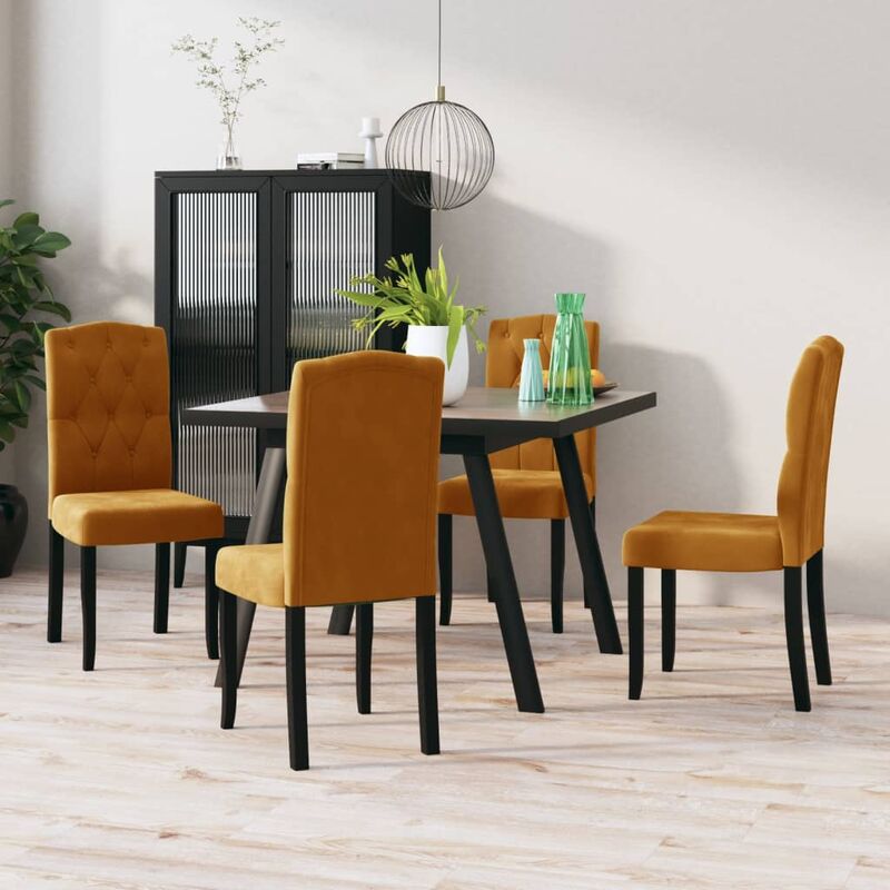 

Sillas de comedor 4 unidades de terciopelo marrón