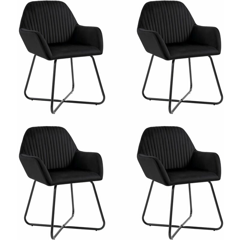 

Happyshopping - Sillas de comedor 4 unidades de terciopelo negro
