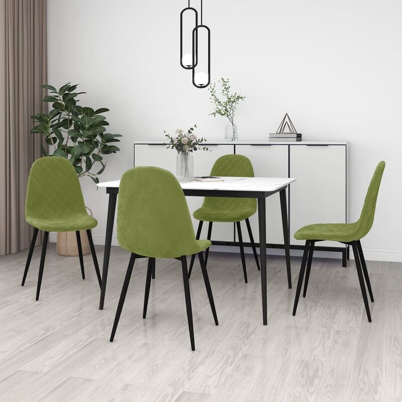 

Sillas de comedor 4 unidades de terciopelo verde claro