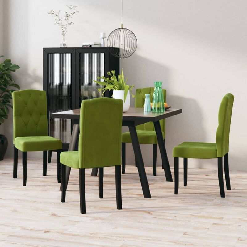 

Sillas de comedor 4 unidades de terciopelo verde claro