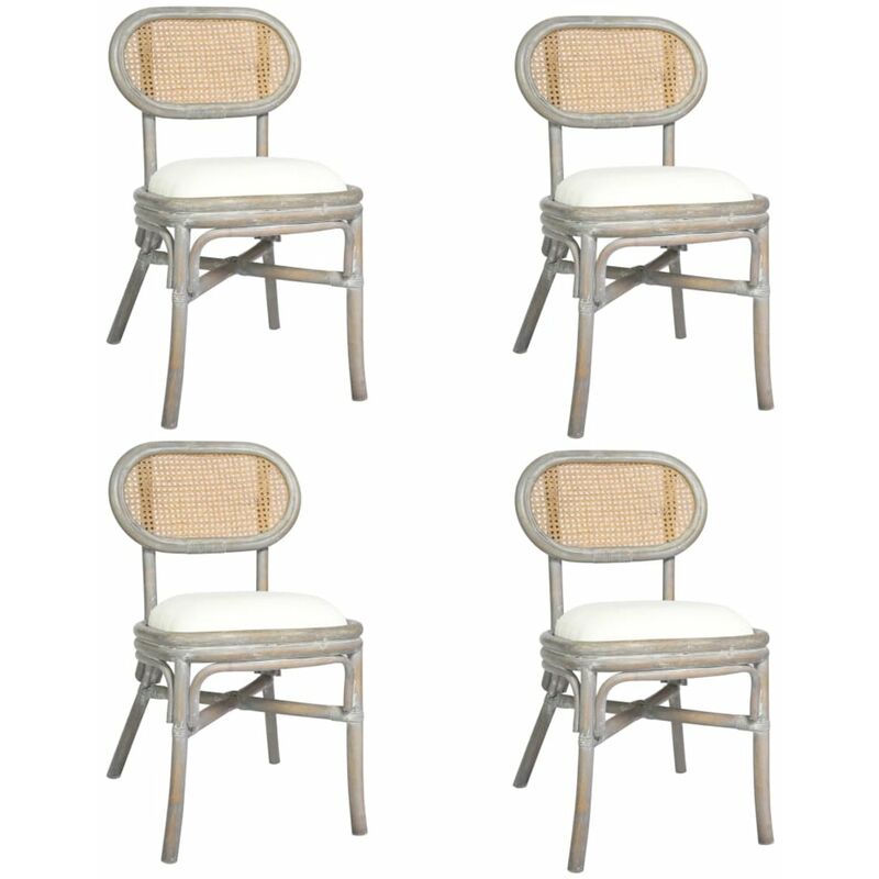 

Sillas de comedor 4 unidades lino gris