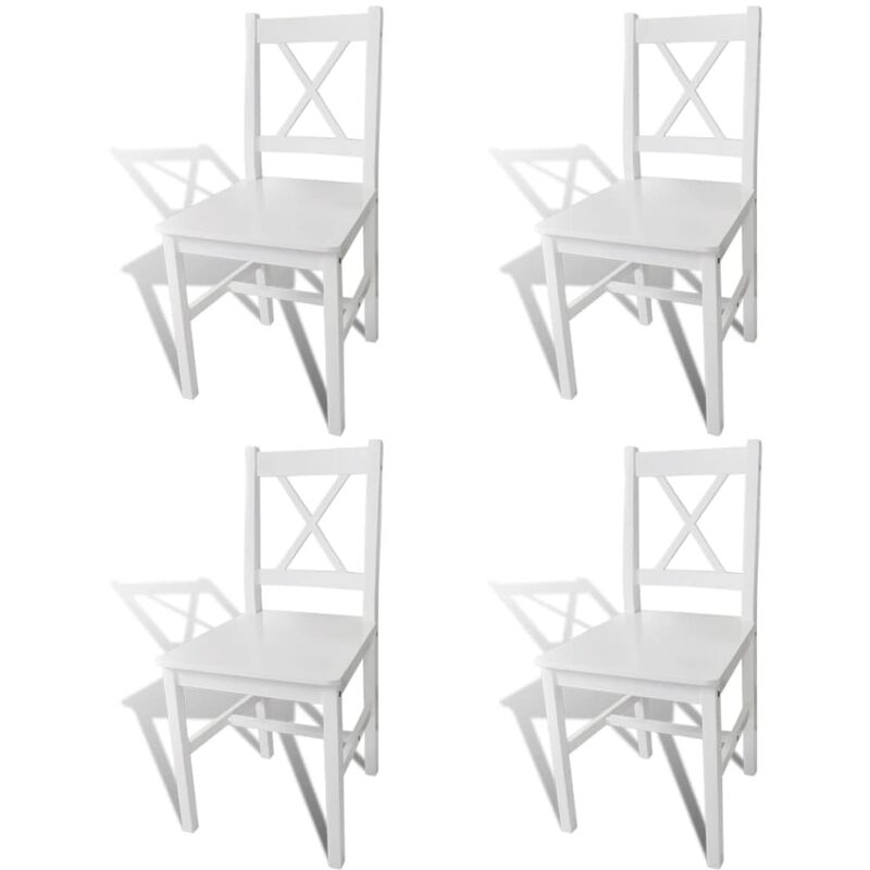 

Sillas de comedor 4 unidades madera de pino blancas