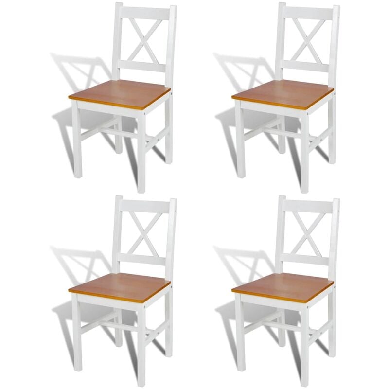 

Sillas de comedor 4 unidades madera de pino blancas
